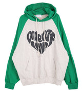 ハートラグランオーバーフードTシャツ/No.9674 heart raglan over hood T (3color)