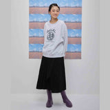 Cheerful logo sweat shirt (light gray) (6684423389302)