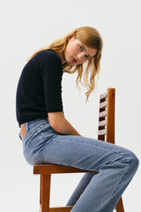 CHERRY SLIM-FIT DENIM PANTS [BLUE]
