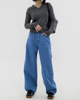 アルファシースルーVネックニット / Alpha see-through V-neck knit (4color)