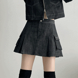ティカポケットセイントデニムミニスカート / TICA Pocket Saint Denim Mini Skirt