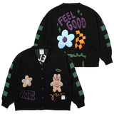 22フィールグッドオーバーサイズニットカーディガン / 22 FEEL GOOD OVERSIZED KNIT CARDIGAN BLACK