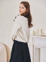FLAT COLLAR KNIT CARDIGAN_IVORY (6638366261366)