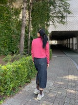 Modest indigo denim skirt