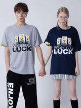 ウィッシュユーラックTシャツ/WISH YOU LUCK 1/2 T-SHIRT_GRAY