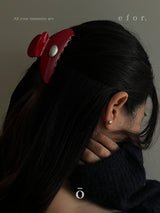 ロゴボタンヘアクリップ M