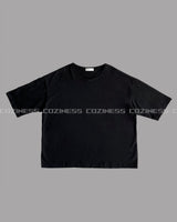 パルスUネックカプリボクシーショートスリーブTシャツ (2 colors)