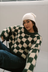 チェックプリーズハンドニットセーター / Check Please Hand-knit Sweater