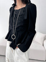 Ribbon wrap blouse