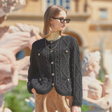 Spangle Tweed Knit Gardigan (Black) (6643856605302)
