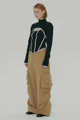 POCKET SHIRRING WIDE PANTS / BEGIE
