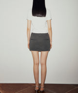 フロントポケットジップアップスカート / FRONT POCKET ZIP-UP SKIRT (CHARCOAL)