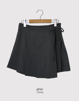 WT Pleated Wrapped Mini Skirt (2color)