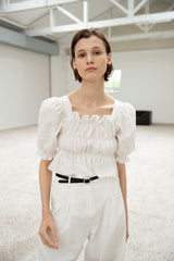 Magnolia puffy cotton blouse (6569462497398)