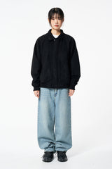 Vague Suede Bomber Jacket Black