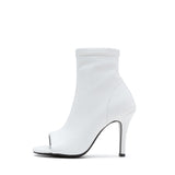 Open Toe Slim Ankle Heel(Glossy White)