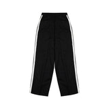[UNISEX] Satin-Trimmed Racing Trousers (Black)