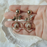 ビンテージテディベアハートアンドリボンイヤリング / Vintage Teddy Bear Heart and Ribbon Earring