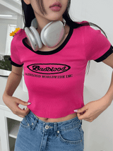 ブラーショートスリーブクロップドTシャツ