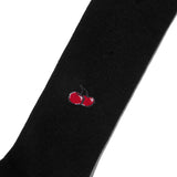 CHERRY LOGO KNEE SOCKS [BLACK]