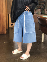 Slush denim half pants