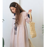 Wave smocking bag Ⅱ (light yellow) (6657234206838)