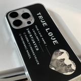トゥルーラブハートフォトカードフレームブラックフォーンケース / True Love Heart Photo Card Frame black Phone Case