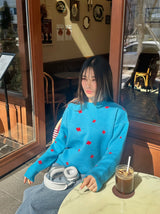 [SALE] blue flower knit