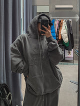 (UNISEX) ダブルパッチ羊起毛オーバーフード