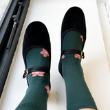 フラワーカーペットソックス / flower carpet - dark green