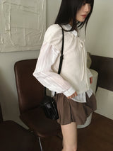 Shaka Ribbon Shirring Boucle Knit T-shirt