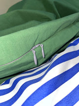 ハーフストライプベッディングカバーセット/half stripe bedding cover set - blue green