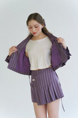 プリーツクロップジャケット / PLEATS CROP JK (PURPLE)