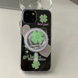 Heart Clover Magsafe Phone Case acrylic Tok Set