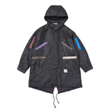 ZIPPER OVERSIZED FISHTAIL PARKA BLACK / KHAKI