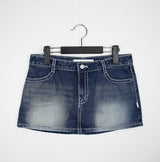 トゥルーローラーライズジーンズスカート / true roller-rise jean skirt