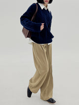 ウールビッグツイストV-ネックニット / Wool big twist V-neck knit (6color)