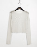 Hiz Dot See-through Layered Inner Long Sleeve T-Shirt