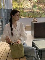 レースアップブラウス /  laceup white blouse