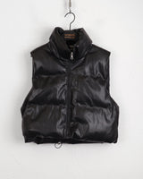 Debbie leather cropped padded vest