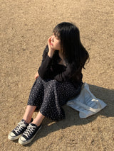 メープルスリムカーディガンノースリーブセット / Maple Slim Cardigan Sleeveless Set (3 colors)