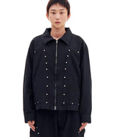 STUD DENIM JACKET (BLACK)