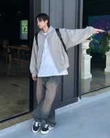Fake cargo denim pants