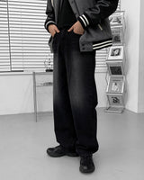 キャットオーバーサイズドフィットワイドデニムパンツ / [Unisex] Cat Oversized Fit Wide Black Denim Pants