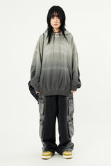 Heavy multi cargo side brush denim pants