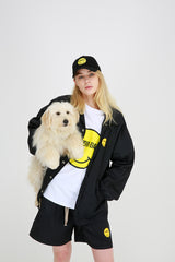 SMILE HALF PANTS (BLACK) (6699087167606)