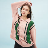Color block collar cardigan (6686415093878)