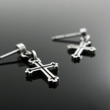 クロスシルバーイヤリング / Grapevine-D2 cross silver earring (4593028137078)