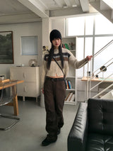 メルキットカットピンタックワイドコットンパンツ