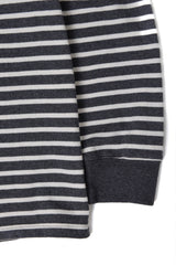 WOVEN COLLAR RUGBY T-SHIRT (stripe)